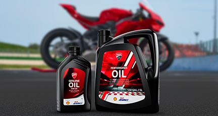 Über uns, Offizielle Produkte Neues Ducati Motoröl - Powered by Shell Advance: für den besten Schutz der neuen Borgo Panigale Motoren